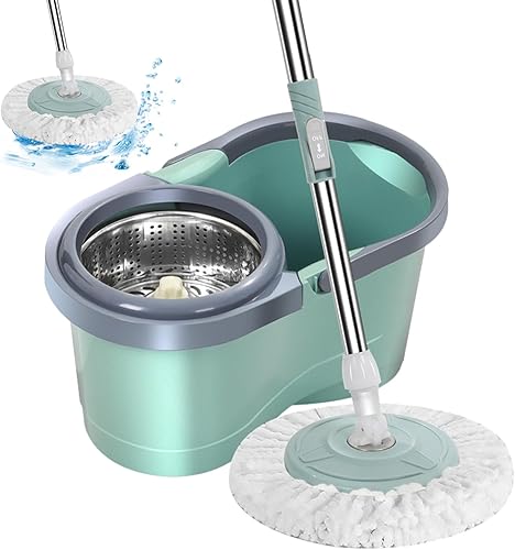 Trapeador Giratorio con Balde y 2 Mopas