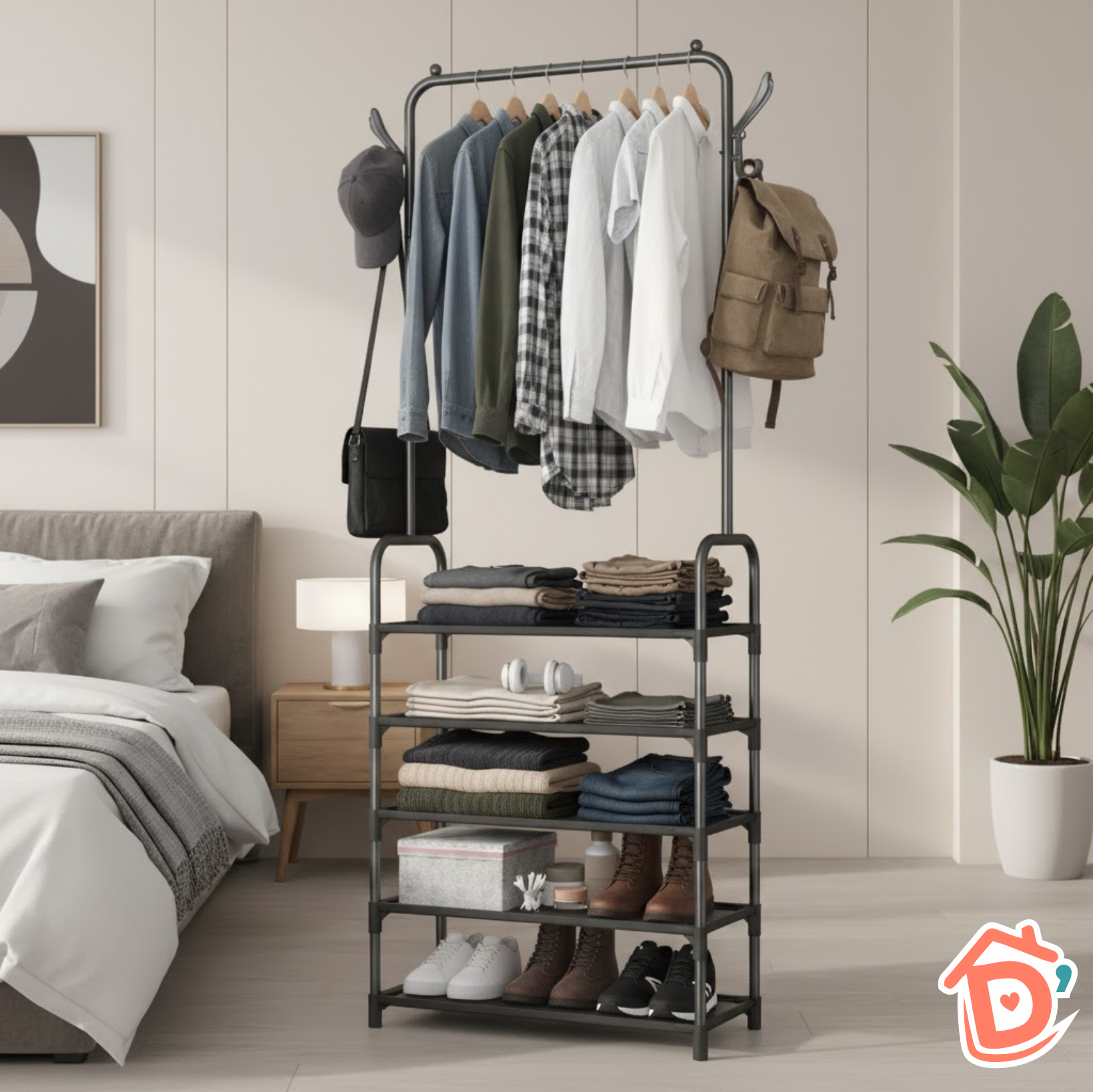 Colgador de Ropa Zapatera 5 Niveles